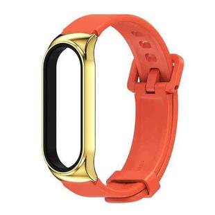 For Xiaomi Mi Band 3/4/5/6 Mijobs CS Silicone Waterproof Watch Band(Orange+Gold)