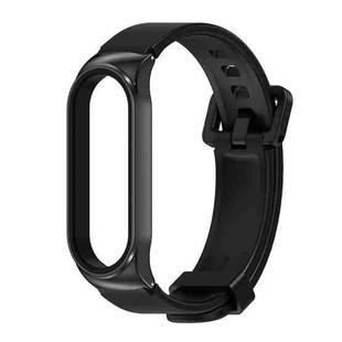 For Xiaomi Mi Band 3/4/5/6 Mijobs CS Silicone Waterproof Watch Band(Black+Black)