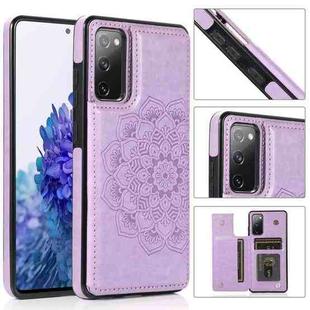 For Samsung Galaxy S20 FE Double Buckle Mandala PU+TPU Phone Case(Purple)