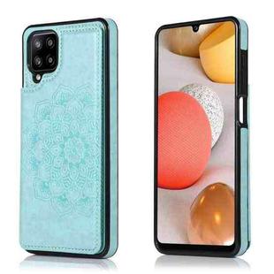 For Samsung Galaxy A12 Double Buckle Mandala PU+TPU Phone Case(Green)