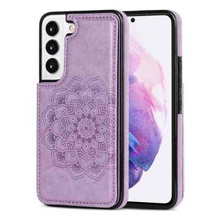 For Samsung Galaxy S22 5G Double Buckle Mandala PU+TPU Phone Case(Purple)