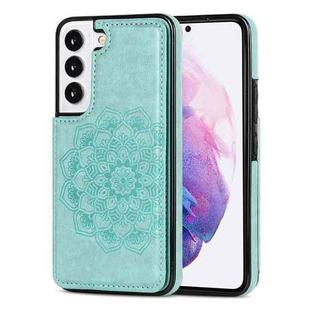 For Samsung Galaxy S22+ 5G Double Buckle Mandala PU+TPU Phone Case(Green)