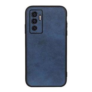 For vivo S10e 5G / V23e Accurate Hole Two-color Calf Texture PU Phone Case(Blue)