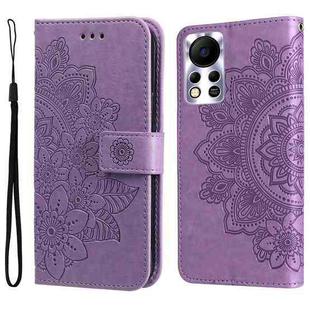 For Infinix Hot 11S NFC 7-petal Flowers Embossed Flip Leather Phone Case(Light Purple)