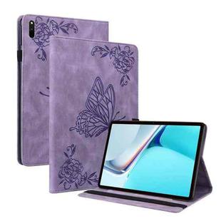 For Huawei MatePad 11 2021 Butterfly Flower Embossed Leather Tablet Case(Purple)