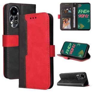 For Infinix Hot 11S Stitching-Color Horizontal Flip Leather Case(Red)