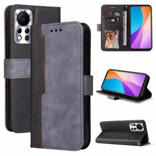 For Infinix Hot 11S NFC Stitching-Color Horizontal Flip Leather Case(Grey)