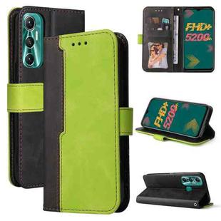 For Infinix Hot 11 Stitching-Color Horizontal Flip Leather Case(Green)