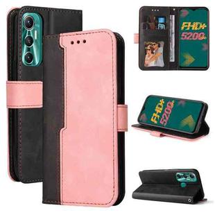 For Infinix Hot 11 Stitching-Color Horizontal Flip Leather Case(Pink)