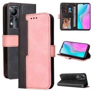 For Infinix Note 11 Stitching-Color Horizontal Flip Leather Case(Pink)