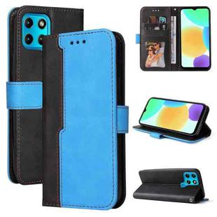 For Infinix Smart 6 Stitching-Color Horizontal Flip Leather Case(Blue)