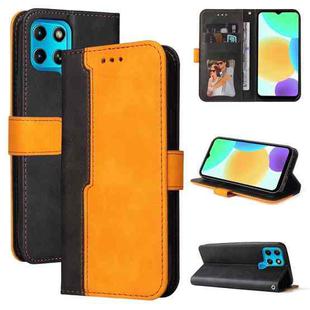 For Infinix Smart 6 Stitching-Color Horizontal Flip Leather Case(Orange)