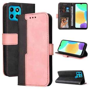 For Infinix Smart 6 Stitching-Color Horizontal Flip Leather Case(Pink)