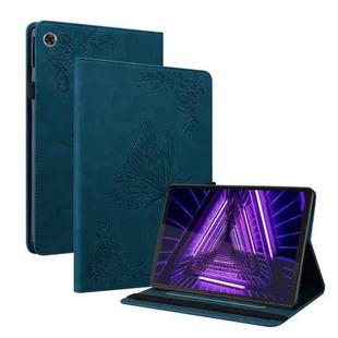 For Lenovo M10 Plus 10.3 TB-X606F/TB-X606X Butterfly Flower Embossed Leather Tablet Case(Blue)
