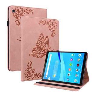 For Lenovo Tab M8 HD / M8 FHD Butterfly Flower Embossed Leather Tablet Case(Rose Gold)