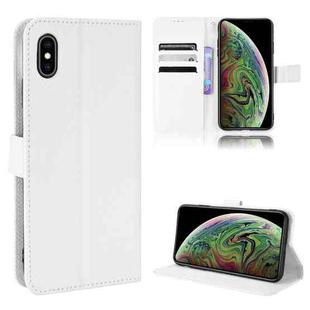 For iPhone X / XS Diamond Texture Leather Phone Case(White)