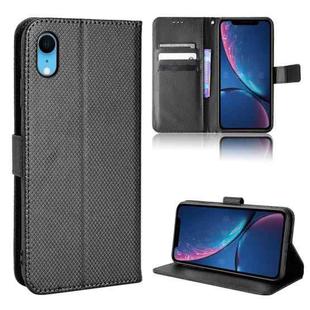 For iPhone XR Diamond Texture Leather Phone Case(Black)