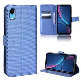 For iPhone XR Diamond Texture Leather Phone Case(Blue)