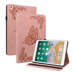 Butterfly Flower Embossed Leather Tablet Case For iPad 9.7 inch 2017 / 2018(Rose Gold)
