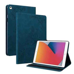 Butterfly Flower Embossed Leather Tablet Case For iPad 10.2 2021&2020&2019 / Air 2019(Blue)