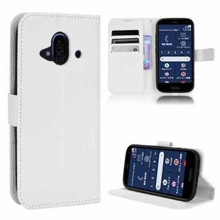 For Fujitsu F-52B Diamond Texture Leather Phone Case(White)