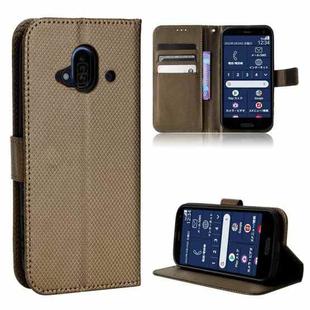 For Fujitsu F-52B Diamond Texture Leather Phone Case(Brown)