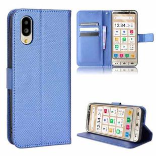 For Sharp Simple Sumaho 6 Diamond Texture Leather Phone Case(Blue)