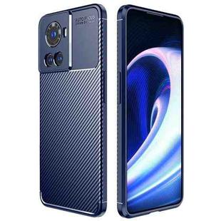 For OnePlus Ace Carbon Fiber Texture Shockproof TPU Phone Case(Blue)