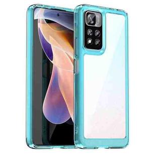 For Xiaomi Poco X4 NFC 5G Colorful Series Acrylic + TPU Phone Case(Transparent Blue)