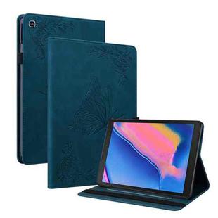 For Samsung Tab A 8.0 2019 T290/T295/T297 Butterfly Flower Embossed Leather Tablet Case(Blue)