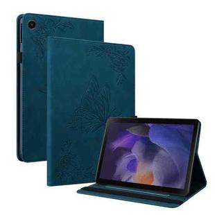 For Samsung Galaxy Tab A8 10.5 2021 Butterfly Flower Embossed Leather Tablet Case(Blue)