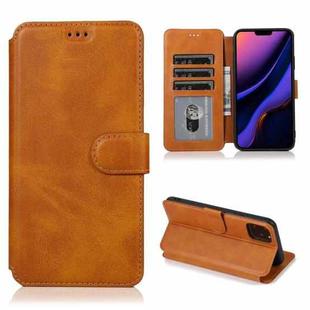 For iPhone 11 Pro Max Shockproof PU + TPU Leather Phone Case (Khaki)