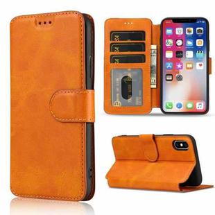 For iPhone X / XS Shockproof PU + TPU Leather Phone Case(Khaki)