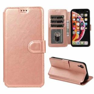 For iPhone XR Shockproof PU + TPU Leather Phone Case(Rose Gold)