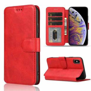 For iPhone XS Max Shockproof PU + TPU Leather Phone Case(Red)