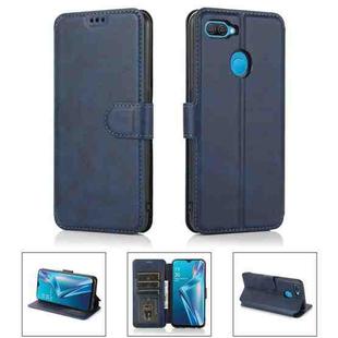 For OPPO A7 Shockproof PU + TPU Leather Phone Case(Blue)