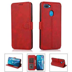 For OPPO A7 Shockproof PU + TPU Leather Phone Case(Red)