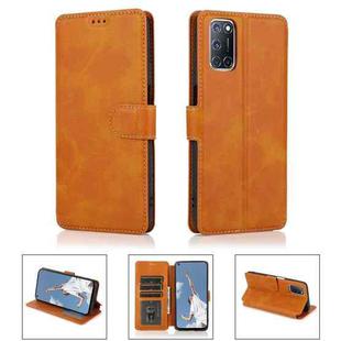 For OPPO A52 Shockproof PU + TPU Leather Phone Case(Khaki)