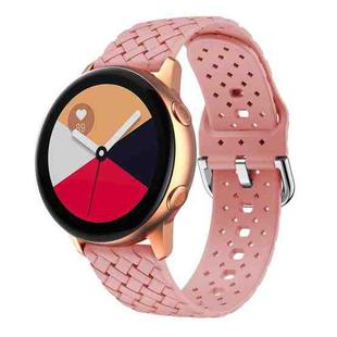 For Samsung Galaxy Watch4 40/44mm Weave Texture Silicone Watch Band(Pink)