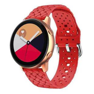 For Samsung Galaxy Watch4 40/44mm Weave Texture Silicone Watch Band(Red)