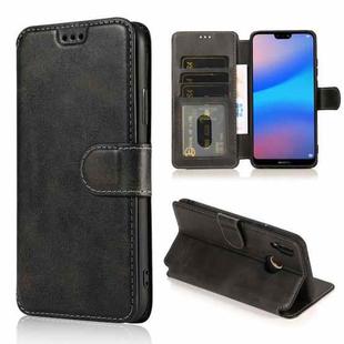 For Huawei P20 Lite Shockproof PU + TPU Leather Phone Case(Black)