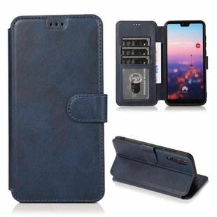 For Huawei P20 Pro Shockproof PU + TPU Leather Phone Case(Blue)