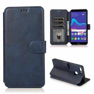 For Huawei Y9 2018 Shockproof PU + TPU Leather Phone Case(Blue)