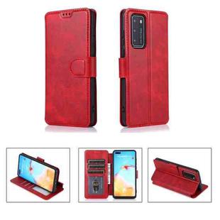 For Huawei P40 Shockproof PU + TPU Leather Phone Case(Red)