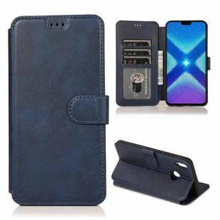 For Honor 8X Shockproof PU + TPU Leather Phone Case(Blue)