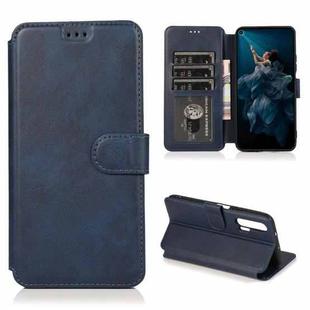 For Honor 20 Pro Shockproof PU + TPU Leather Phone Case(Blue)