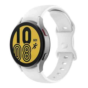 For Samsung Galaxy Watch4 Classic 42mm / Watch4 40mm Butterfly Buckle Silicone Watch Band(White)