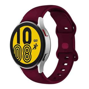 For Samsung Galaxy Watch4 Classic 42mm / Watch4 40mm Butterfly Buckle Silicone Watch Band(Wine Red)