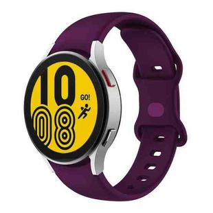For Samsung Galaxy Watch4 Classic 42mm / Watch4 40mm Butterfly Buckle Silicone Watch Band(Dark Purple)