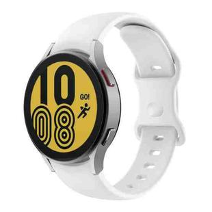 For Samsung Galaxy Watch4 Classic 46mm / Watch4 44mm Butterfly Buckle Silicone Watch Band(White)